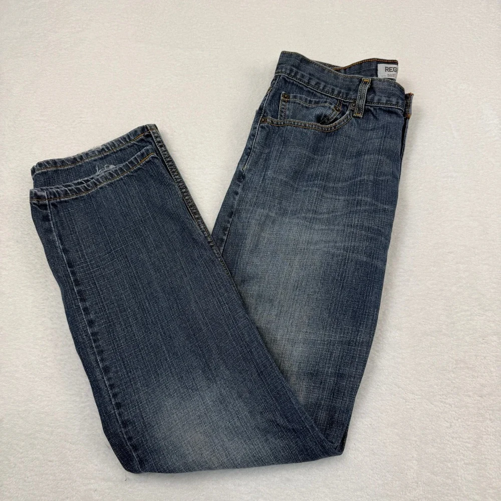 Levi's‎ 505 Regular Fit Jeans Mens 34x32 Blue Denim Straight Leg Grunge Y2K